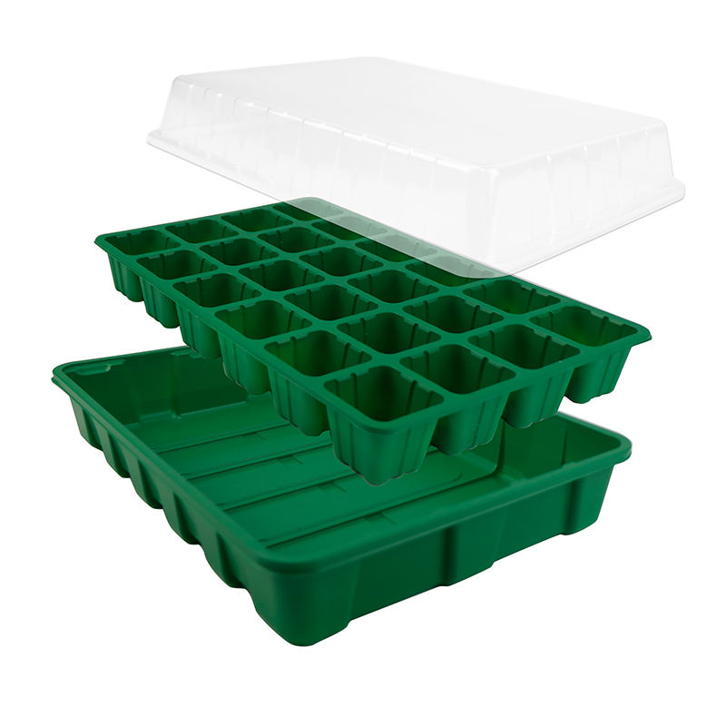 พลาสติก PS Mini Green House Seed Nursery Tray, ถาดงอกงอกขายส่งพร้อมฐานโดม/ฐาน